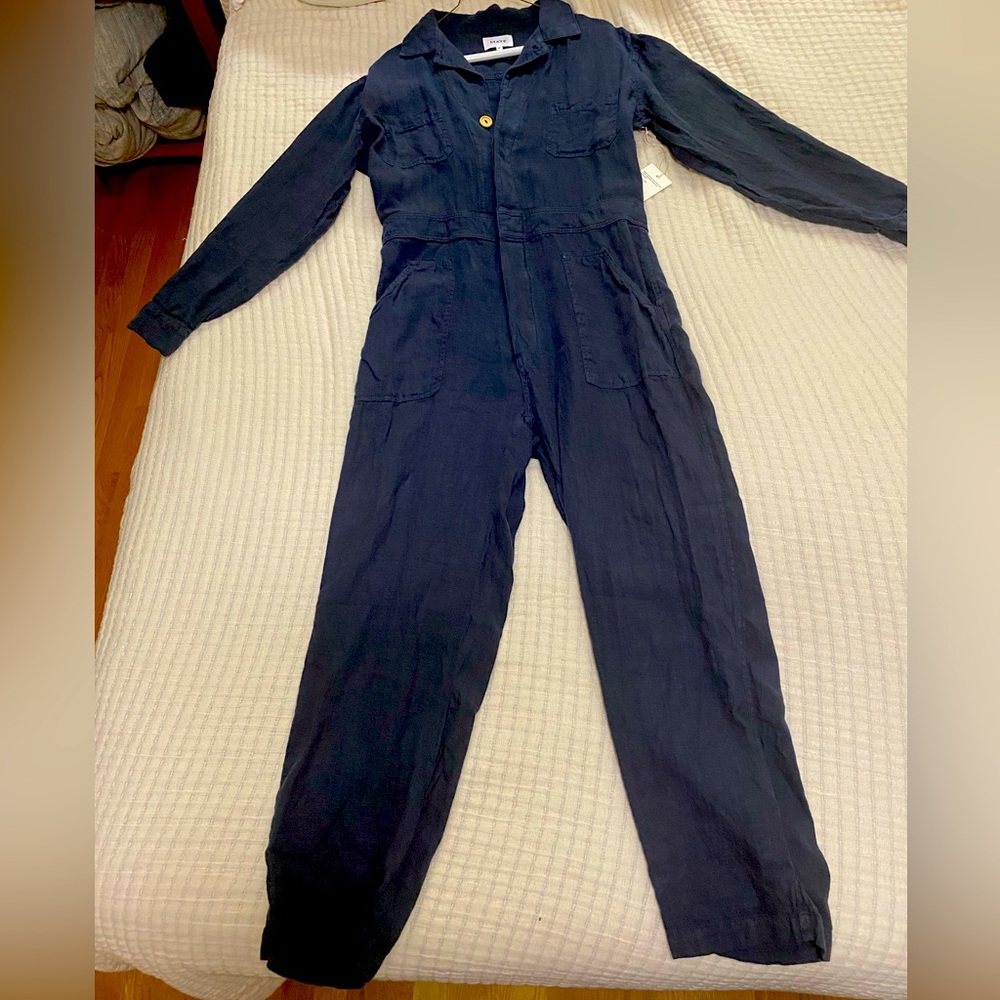 MATE the label linen long sleeve jumpsuit size medium